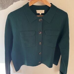 Sezane Betty Cardigan Green